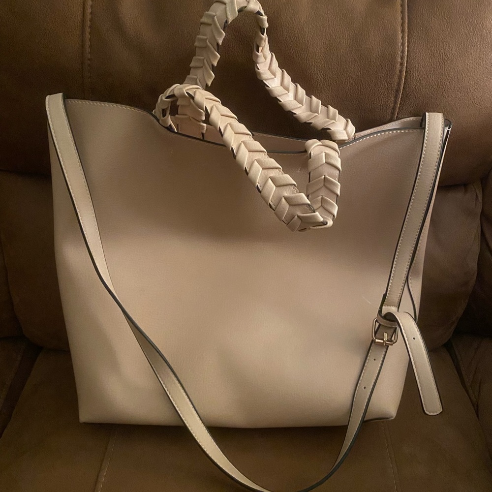 Large Tan Bucket Style Purse